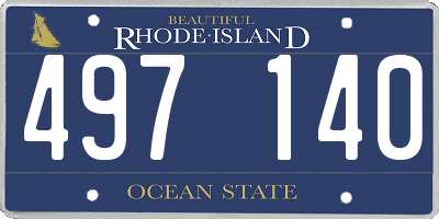 RI license plate 497140