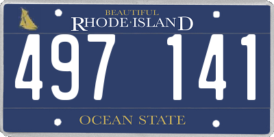RI license plate 497141