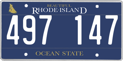 RI license plate 497147