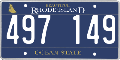RI license plate 497149