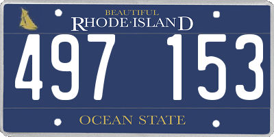 RI license plate 497153