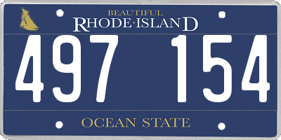 RI license plate 497154