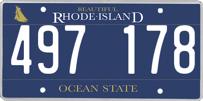 RI license plate 497178