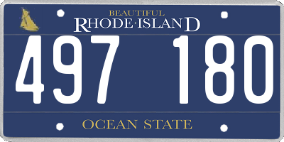 RI license plate 497180