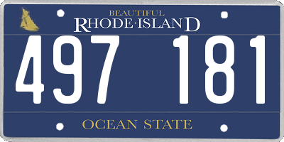RI license plate 497181