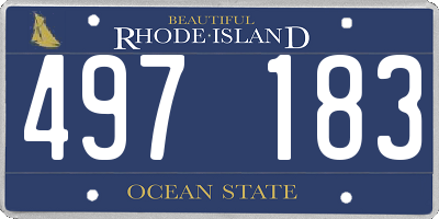 RI license plate 497183
