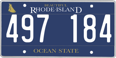 RI license plate 497184