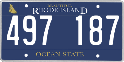 RI license plate 497187