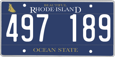 RI license plate 497189