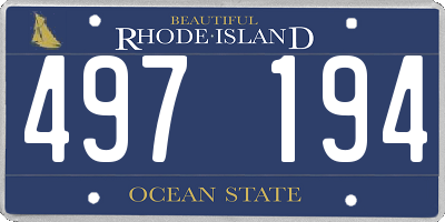 RI license plate 497194