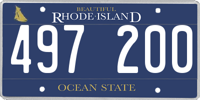 RI license plate 497200