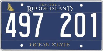 RI license plate 497201