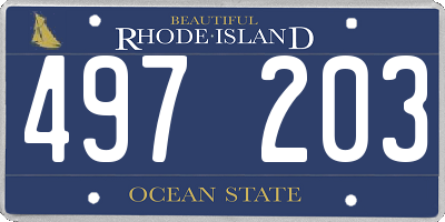 RI license plate 497203