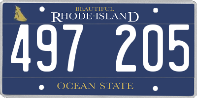 RI license plate 497205