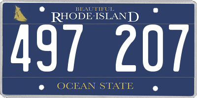 RI license plate 497207