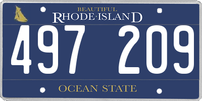 RI license plate 497209