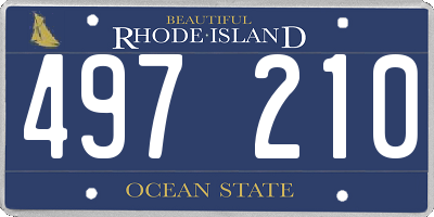 RI license plate 497210