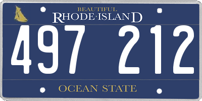 RI license plate 497212