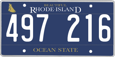 RI license plate 497216