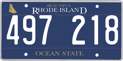 RI license plate 497218