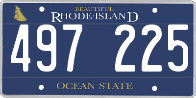 RI license plate 497225