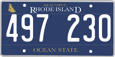 RI license plate 497230