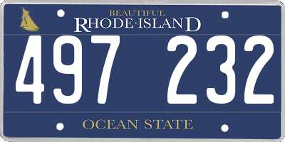 RI license plate 497232