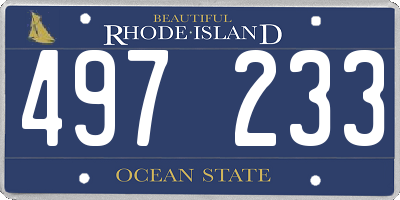 RI license plate 497233
