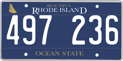 RI license plate 497236