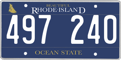 RI license plate 497240