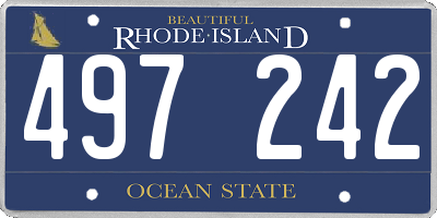 RI license plate 497242