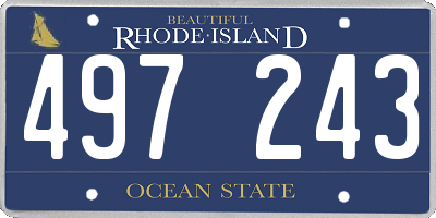 RI license plate 497243