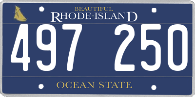 RI license plate 497250