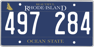 RI license plate 497284