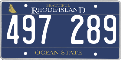 RI license plate 497289