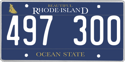 RI license plate 497300