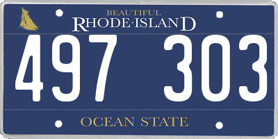 RI license plate 497303
