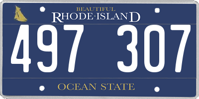 RI license plate 497307