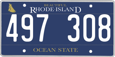 RI license plate 497308
