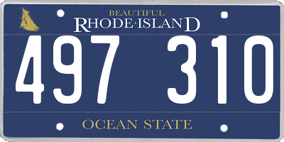 RI license plate 497310