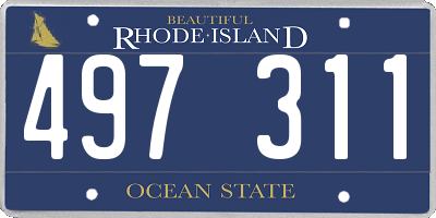 RI license plate 497311