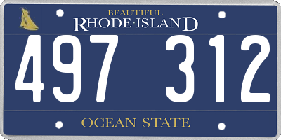 RI license plate 497312