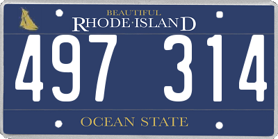 RI license plate 497314