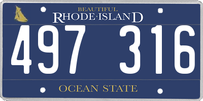 RI license plate 497316