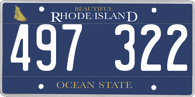 RI license plate 497322