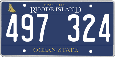 RI license plate 497324