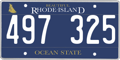 RI license plate 497325