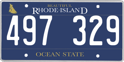 RI license plate 497329