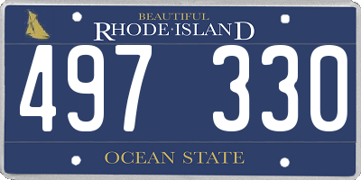 RI license plate 497330