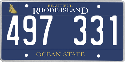 RI license plate 497331